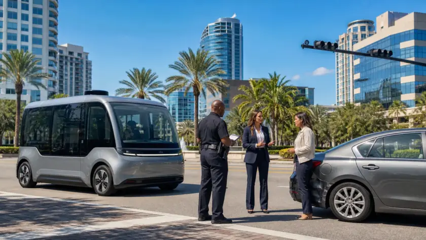 Driverless Cars in Orlando Streets: Who Pays After a Crash